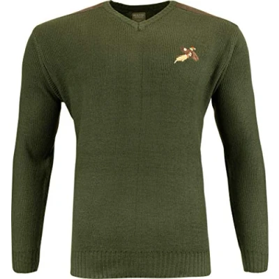 Image of JACK PYKE Shooters Pheasant Embroidered Motif Pullover Small Green