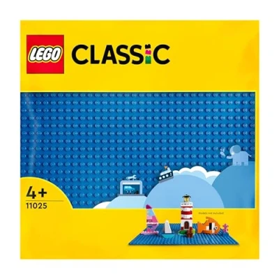 Image of LEGO 11025 Classic Blue Baseplate, Construction Toy for Kids, Building Base, Square 32x32 Build and Display Board