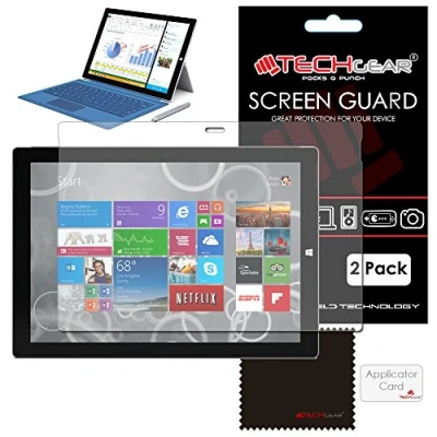Image of TECHGEAR [Pack of 2] ANTI GLARE Screen Protectors for Microsoft Surface Pro 3 (12.0 Inch Windows 8.1 Tablet) MATTE Protector Guard Covers With Cleaning Cloth &amp; Application Card