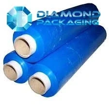 Image of Diamond Packaging 6 X BLUE FLUSH CORE STRONG ROLLS PALLET STRETCH SHRINK WRAP CAST PARCEL PACKING CLING FILM 400mm 300m IDEAL FOR FREE FAST DELIVERY …
