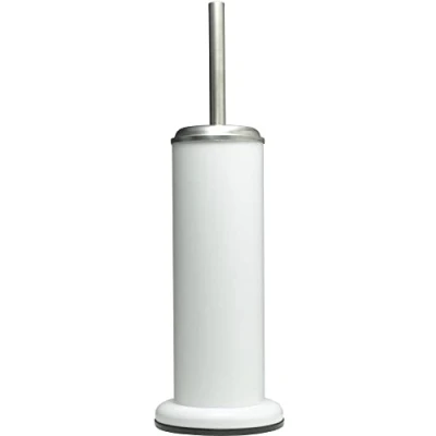 Image of Sealskin Acero Toilet Brush and Holder, Stainless Steel, White, 12.6 x 41 cm