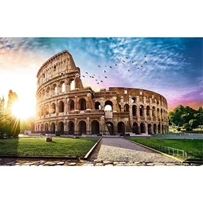 Image of DIY 5D Diamond Painting Kits Full Drill Rome Colosseum 30x40cm/12 * 16in Crystal Rhinestone Cross Stitch Adults/Kids Mosaic Canvas Embroidery Art Craft for Home Wall Decor