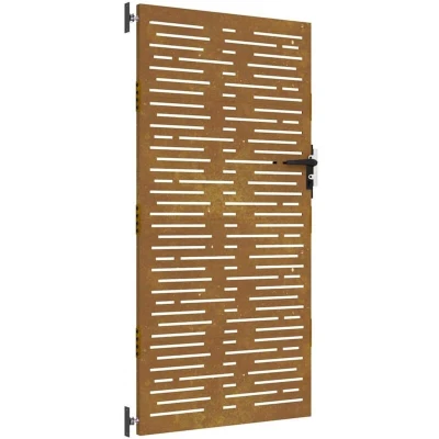 Image of vidaXL Garden Gate 85x175 cm Corten Steel Square Design
