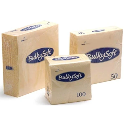 Image of 100 x 2ply Champagne/Buttermilk Colour Paper Napkins Serviettes 33cm