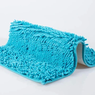 Image of dóff Bath Mat, Non Slip Washable Chenille Microfibre for Bathroom, Tested Harmful Substances, Light Blue, 40 x 60 cm