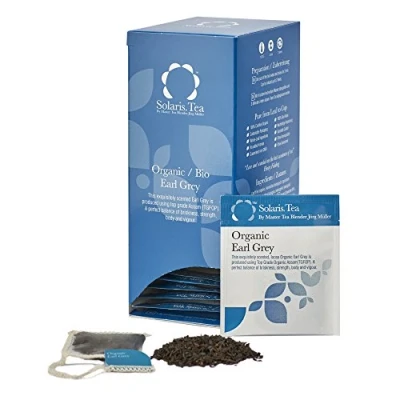 Image of Solaris Tea Organic Earl Grey 100% Whole Leaf Certified Vegan 40x Biodegradable Stitched Teabags, (1 x 80 g)