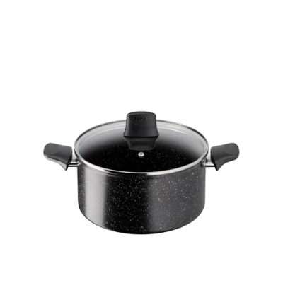 Image of Tefal Stone Strength Aluminium Non Stick 24CM Stewpot, Reinforced with Titanium Particles, Induction Compatible