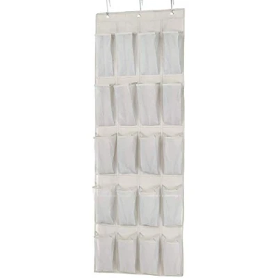 Image of Amazon Basics Over the Door Shoe Storage, Fits 20 Pairs of Medium Size Shoes, Grayish Tan