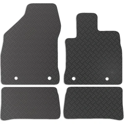 Image of Carsio Rubber Car Mats For Lexus CT200h 2014+ Onwards Tailored Fit Floor Mat Set Complete Accessory Black Custom Fitted All Weather &amp; Heavy Duty, Anti Slip Backing with Clips