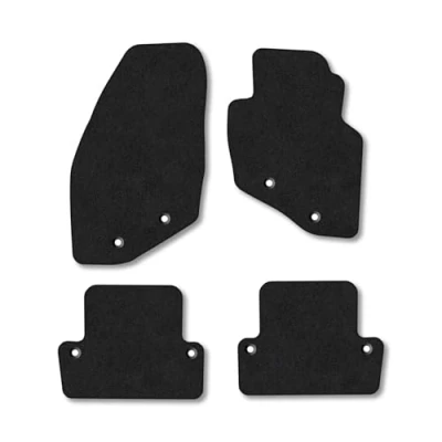 Image of Car Mats Compatible with Volvo S60 (2000 2010) Tailored Fit Black Carpet Floor Set Accessory Custom 4 Pieces Anti Slip Backing &amp; Binding Trim Edge