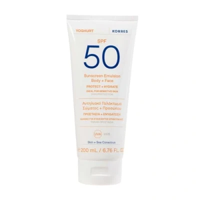 Image of KORRES YOGHURT Emulsion Body + Face SPF50 200ml