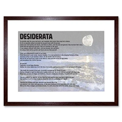 Image of Wee Blue Coo Desiderata Ehrmann Go Placidly Amid Noise Quote Picture Framed Wall Art Print