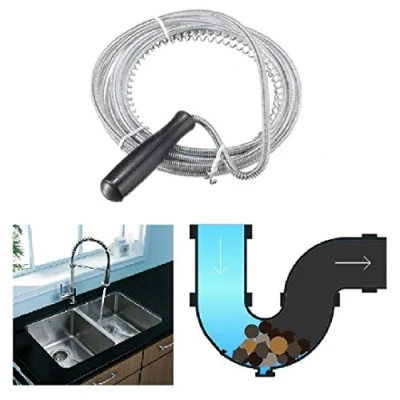 Image of 3 Metre Long Drain Unblocker Sink Waste Pipe Cleaner Flexible Rod Auger