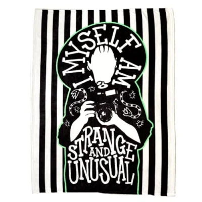 Image of Franco Collectibles Beetlejuice Lydia Bedding Super Soft Micro Raschel Throw, 46 in x 60 in, (Officially Licensed Product)