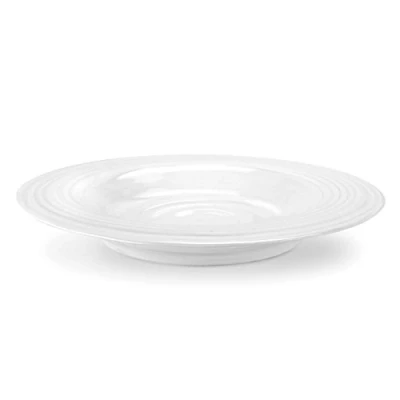 Image of Portmeirion Home &amp; Gifts Rimmed Soup Plate, Porcelain, White, 25 x 3.8 cm