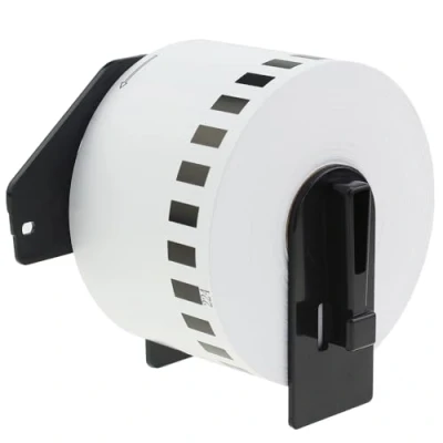 Image of Compatible DK N55224 54mm x 30.48m White Thermal Standard Address Continuous Non Adhesive Paper Tape with Brother QL 500 550 570 700 710W 720NW 800 810W 820NWB 1050 1100 Printers