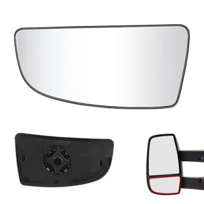 Image of SENZEAL Lower Wing Mirror Glass Left Passenger Side for Ford Transit MK8 2014 2022 with Backing Plate 1855103 BK3117C718AB (Left)