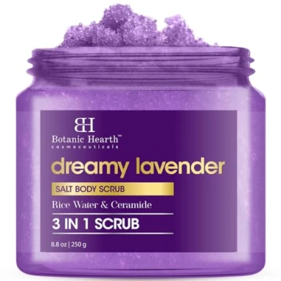 Image of Botanic Hearth Dreamy Lavender Body Scrub 8.8 fl oz Gently Exfoliates and Moisturizes Skin, Infused with Natural Oil Essential Nutrients for Smooth Radiant Skin