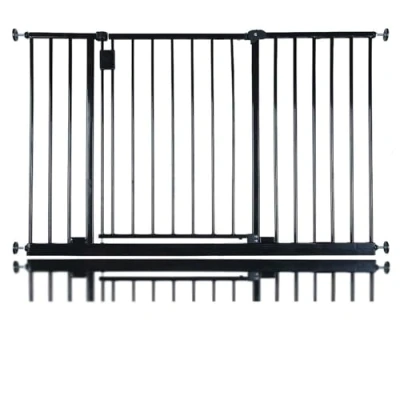 Image of Safetots Extra Wide Hallway Gate, 116cm 121cm, Black, Pressure Fit Baby Safety Barrier for Hallways and Spaces, Easy Installation