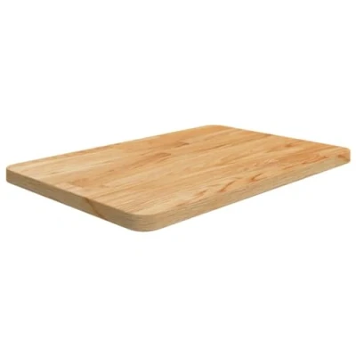 Image of vidaXL Solid Wood Bathroom Countertop Oak Replacement Top 60x40x2.5 cm, Light Brown Varnished Tabletop for Desks, Coffee Tables, and More