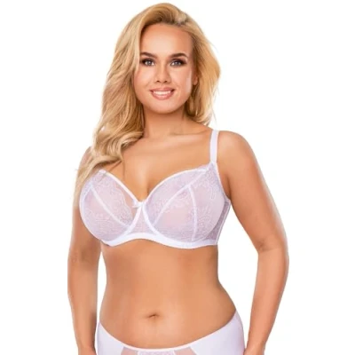 Image of Vivisence Underwired Semi Padded Bra with Embroideries 1020, White,34FF