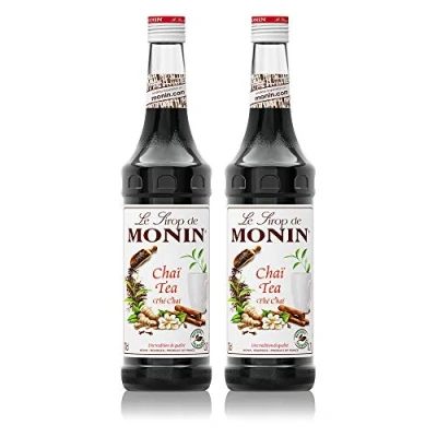 Image of Monin Chai Tea Coffee &amp; Cocktail Syrup Glass Bottle 700ml (2 Bottles, No Pump)