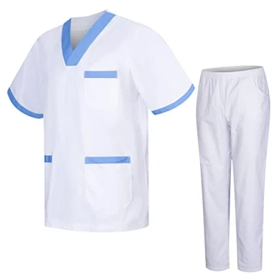 Image of MISEMIYA Uniforms Unisex Scrub Set Medical Uniform with Top and Pants 817 8312 BLANCO Small, Banco 8171 2