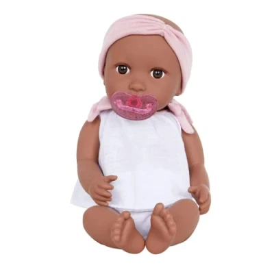 Image of Babi BAB7227Z Newborn 14&quot; Doll W/2PC Body Suit &amp; Pink Headband