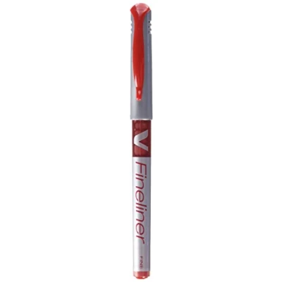 Image of Pilot V Fineliner Liquid Ink 1.2 mm Tip Red, Box of 12
