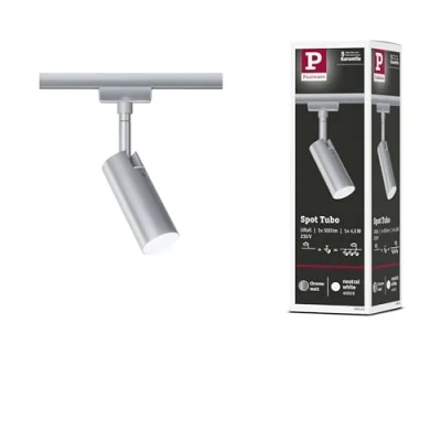 Image of Paulmann 96800 Tubo URail LED individual spot 234lm 4.5W 4000K 230V chrome matt rail system
