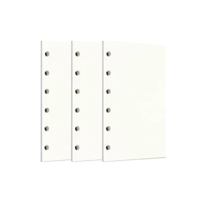 Image of Zelten 3 Pack A7 135 Sheets/270 Pages Blank Loose Leaf Punched Paper Refills for 6 Hole Binder Personal Organizer Diary Notebook Refillable Planner
