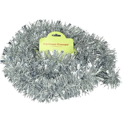 Image of Christmas Concepts®® 2 Metre Chunky/Fine Tinsel Decoration (Silver)