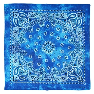 Image of Zac&#039;s Alter Ego Acid Wash Tie Dye Paisley Retro Vintage Style Cowboy Bandana/Face Mask/Durag