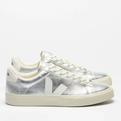 Image of Veja Campo Trainers, Women&#039;s, Size: 3, Silver/white leather and imitation