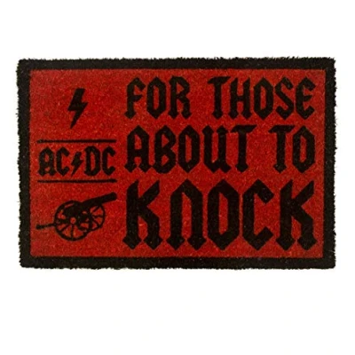 Image of AC/DC For Those About To Knock Doormat, Coir, Multi Colour, 40 x 60 cm