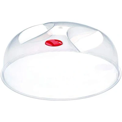 Image of Space Home Microwave Cover For Food Plate Dish BPA Free Plastic Ø 24 cm Red