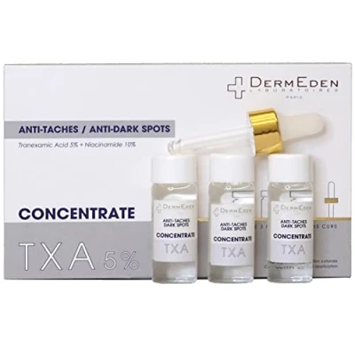 Image of DermEden TXA Anti Spot Concentrate 3x10 ml Eliminates and reduces the appearance of pigmentation spots Regulates melanogenesis process Mesh serum texture Made in France
