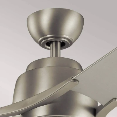 Image of Kichler Zeus 3 Blade 152cm Ceiling Fan with LED Light Brushed Nickel Remote Control