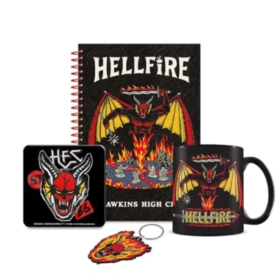 Image of Pyramid International Stranger Things &#039;Hellfire Club&#039; Bumper Gift Set Includes 11oz/312ml Mug, Coaster, Keychain &amp; Notebook