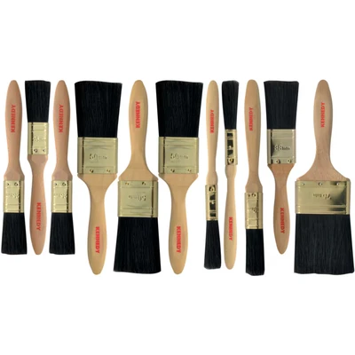 Image of Kennedy Flat Paint Brush Set, Natural Bristle, Set of 11