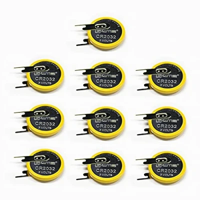 Image of 10X EEMB Battery with Solder Tabs Non Rechargeable Tabbed 3V CR2032 Lithium Batteries UL Certified (CR2032 PCN2)