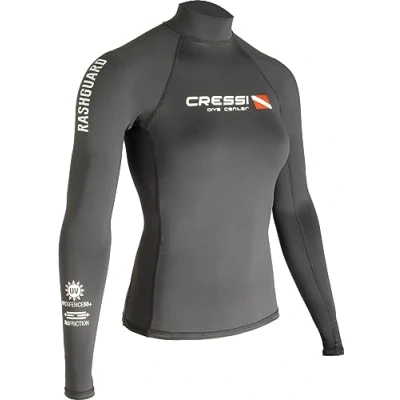 Image of Cressi Rash Guard Lady Long Sl Black Dive Center Woman Sleeves Protective Material, in Special Elastic Fabric, UV Sun Protection (UPF) 50+