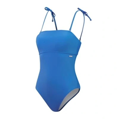 Image of Speedo Women&#039;s Shaping Bandeau 1 Piece Swimsuit Shapewear Beach and Holiday Swimwear, Sevres Blue, 44/20