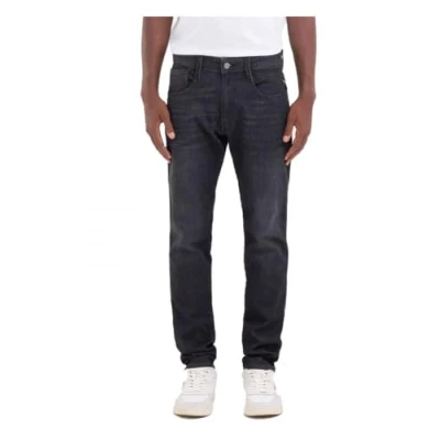 Image of Replay men&#039;s jeans Anbass slim fit with power stretch, black (Black Delavè 099), 30W / 32L