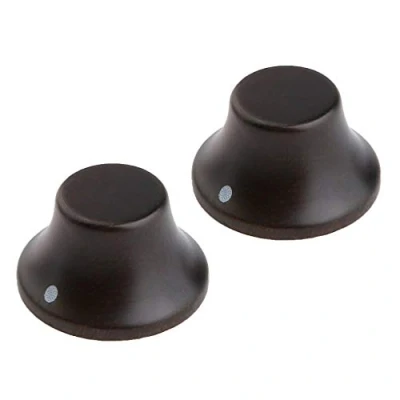 Image of Dopro 2pcs Wood Knobs LP Strat Style Bell Control Guitar Bass Top Hat with Indicator Rose