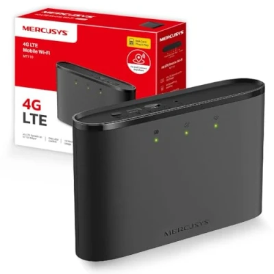 Image of MERCUSYS MT110 Mifi Portable WiFi 4G Router, LTE 150 Mbps, 2200mAh Battery for 10 Hours, Router with Sim Slot, Card TP Link Plug &amp; Play, Mobile