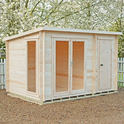 Image of Shire Walsoken 3.6m x 2.4m Log Cabin with Side Shed (19mm)