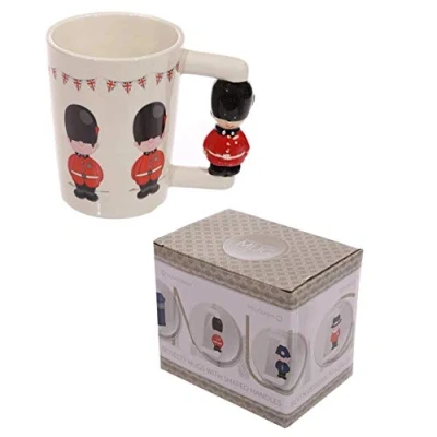 Image of Puckator London Guardsman Figure Ceramic Shaped Handle Tea Coffee Mug Funny Home Accessories Cute Gifts for Girlfriend Large Mugs Men Women Hot Drinks Cups Presents Secret Santa Gift Cup Set