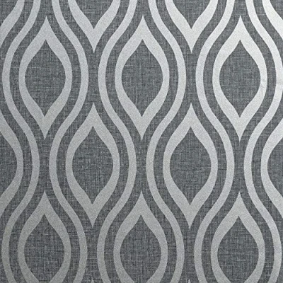 Image of Arthouse ArtiSTICK Luxe Ogee Gunmetal Silver Peel and Stick Self Adhesive Wallpaper 6m Long Great for Upcycling Furniture Cabinets Kitchen Drawers Shelves &amp; 300216