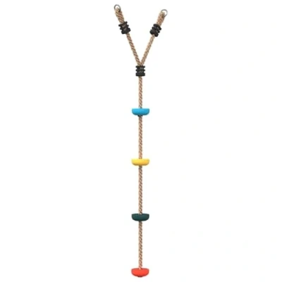 Image of ** vidaXL Multicolour Disc Rope Swing Kids Outdoor Climbing Toy with 4 Treads, Sturdy Multi Layer PE and Metal Mounting Rings, 140cm Height, 50kg Max Load